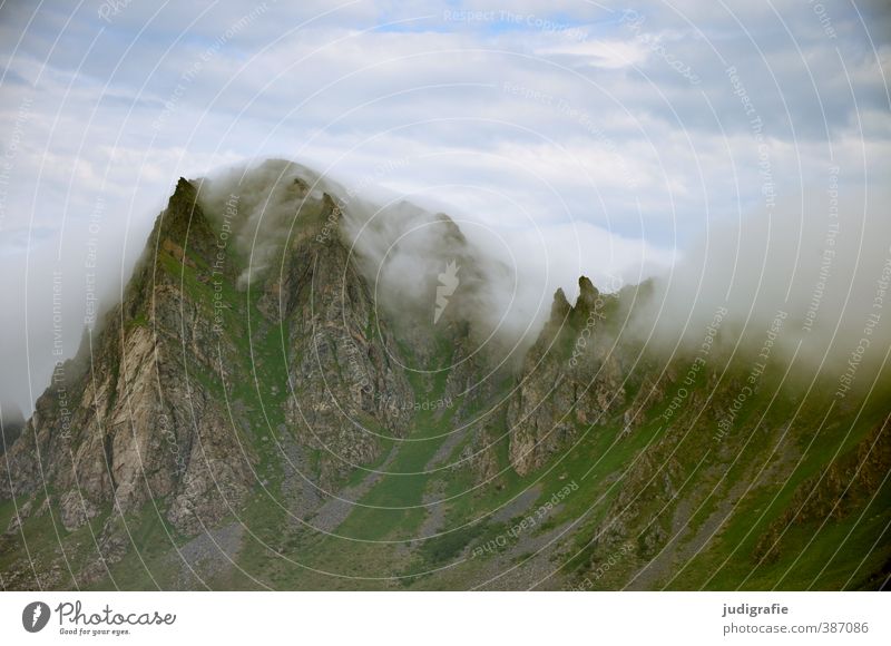 Norwegen Umwelt Natur Landschaft Himmel Wolken Klima Wetter Felsen Gipfel natürlich Spitze wild weich Farbfoto Außenaufnahme Menschenleer Tag
