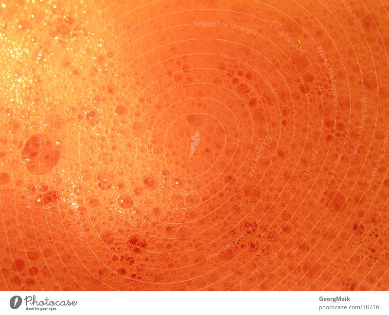lather Schaum blasen Strukturen & Formen orange Schaumblase Luftblase Nahaufnahme Menschenleer Textfreiraum Reflexion & Spiegelung Farbfoto Getränk