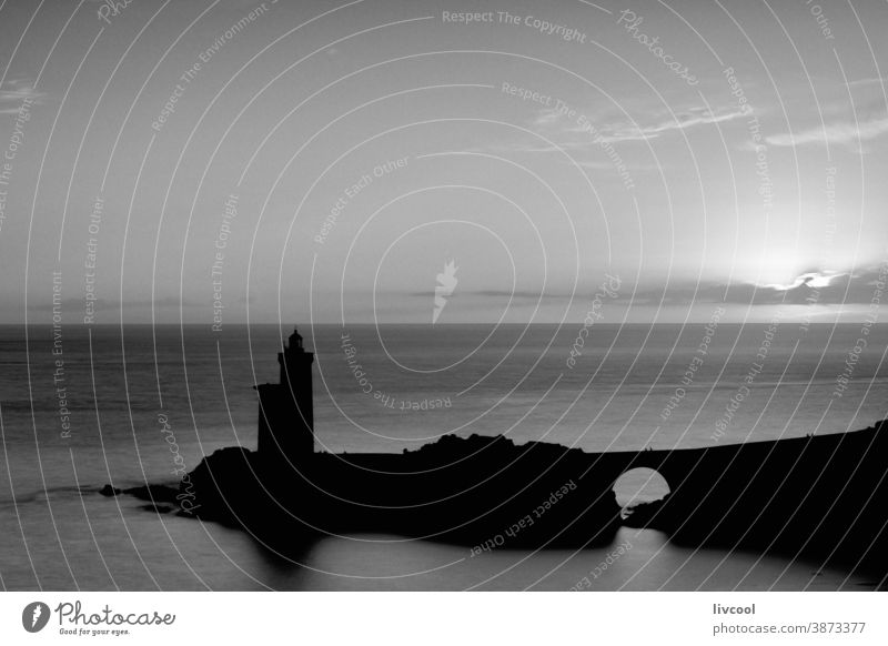 petit minou bei Sonnenuntergang, Bretagne II Sonnenaufgang schwarz auf weiß Licht Reflexion & Spiegelung fantastisch Landschaft Bogen Szene Ansicht im Freien