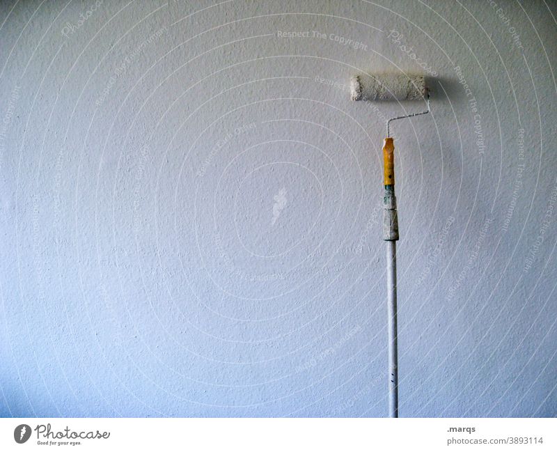 Anstrich weißeln malern überstreichen Wand Anstreicher Auszug Maler Farbe Farbrolle Streichen Renovieren