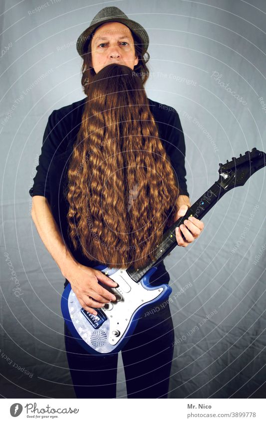 Illusion I optische Täuschung Lifestyle Haare & Frisuren Bart Vollbart außergewöhnlich Accessoire Coolness ZZ Top Rocker Rock 'n' Roll alternativ Stil
