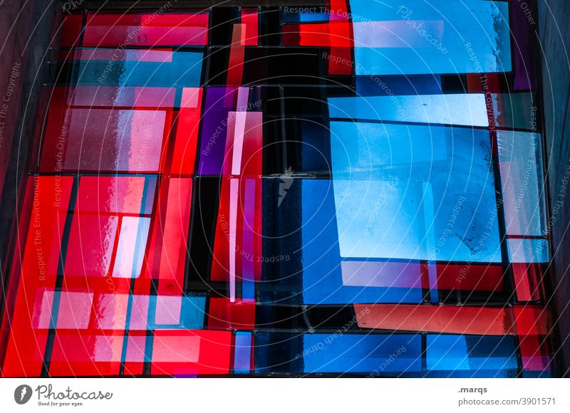 Kirchenfenster Hintergrundbild Strukturen & Formen Muster abstrakt Nahaufnahme Mosaik chaotisch mehrfarbig verrückt einzigartig außergewöhnlich Linie Glas Stil