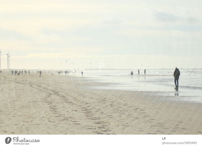Silhouette eines Jungen am Strand Glaube und Religion betend Gebet Hintergrund weitergeben Zufriedenheit Körperhaltung Ferien & Urlaub & Reisen Menschen