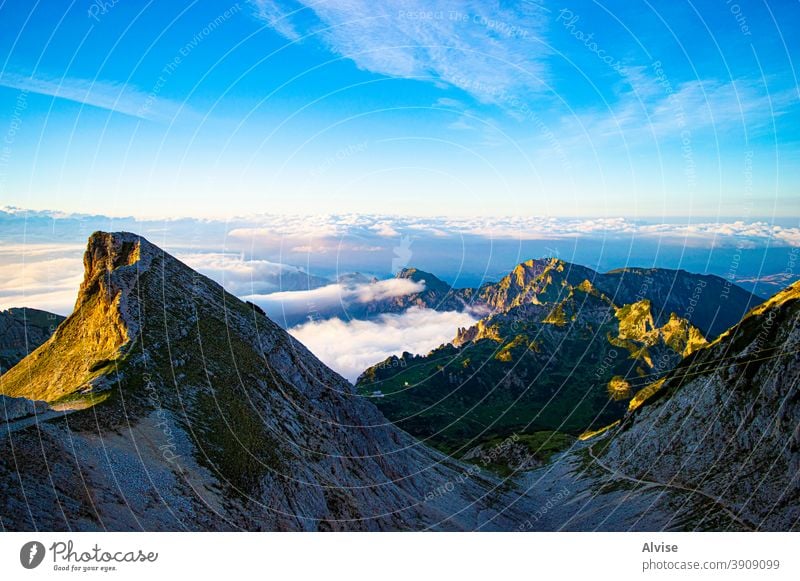 Gefühlsform Carega Landschaft Italien Veneto Himmel blau Natur Berge u. Gebirge Europa carega Italienisch Wiese Alpen malerisch Schönheit Panorama panoramisch