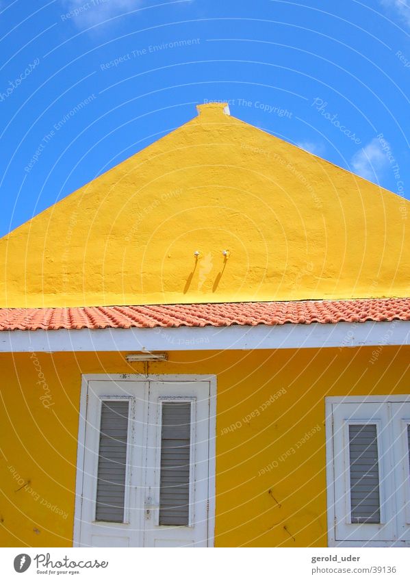 Farben in Bonaire 2 Haus gelb Niederlande Architektur Himmel blau Kuba