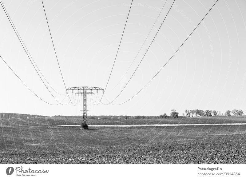 Elektrizität Strommast Leitung Energiewirtschaft Kabel Hochspannungsleitung Landschaft Stromtransport Außenaufnahme Menschenleer