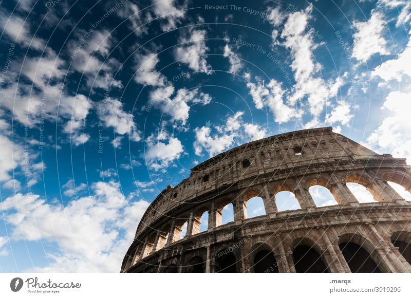 Kolosseum Sehenswürdigkeit Italien Rom Kultur historisch Wolken Himmel Wahrzeichen Architektur Bauwerk Sightseeing Ferien & Urlaub & Reisen Schönes Wetter