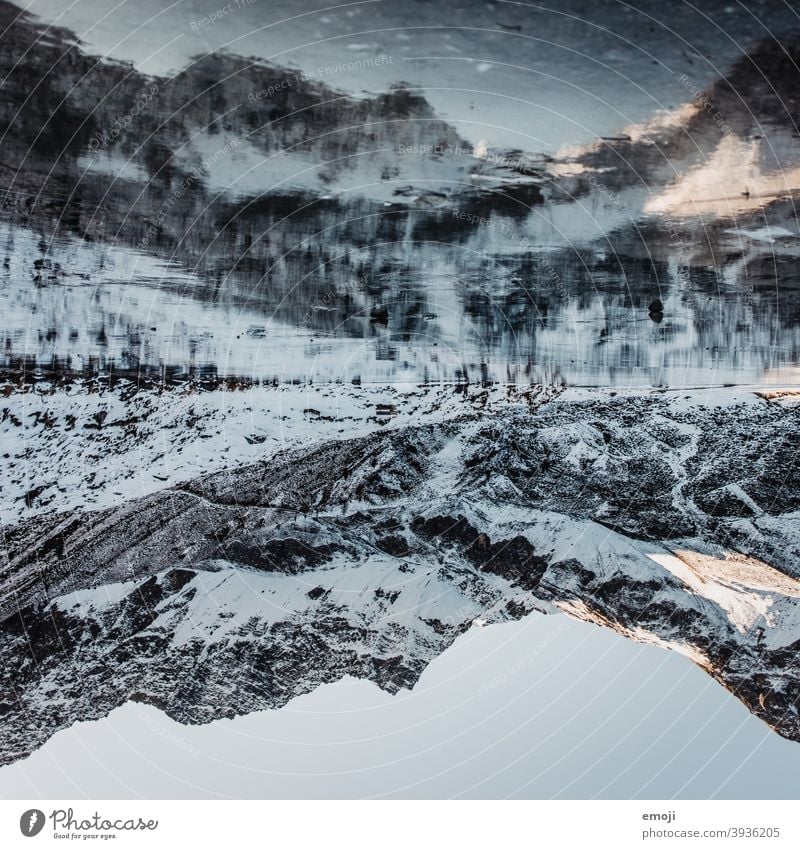 Bergsee im Winter in Arosa, Schweiz winter schnee schweiz Berge u. Gebirge Alpen wasser blau kalt tourismus ausflugsziel Panorama (Bildformat) Natur arosa
