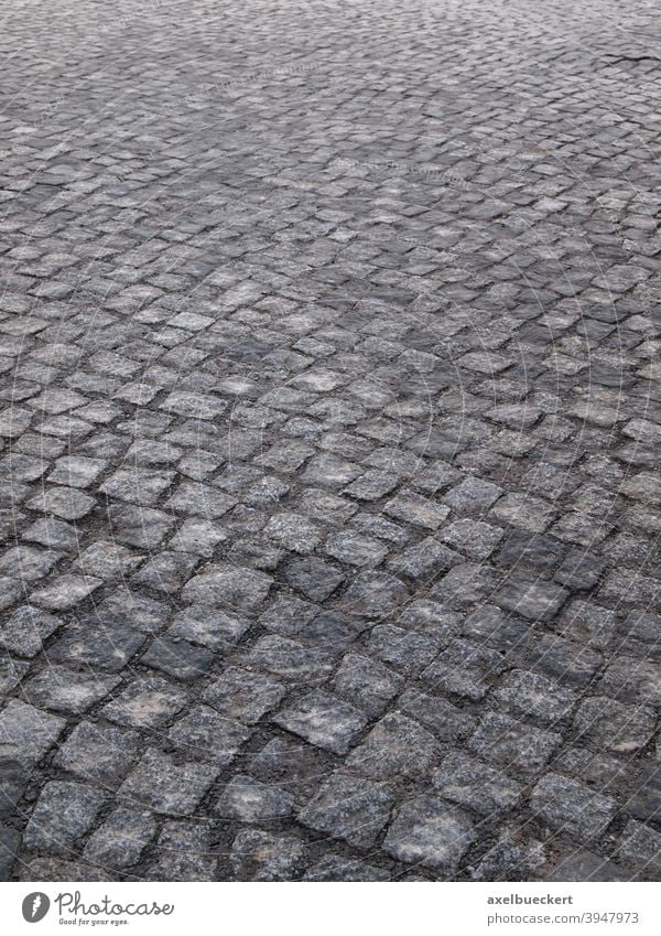 Kopfsteinpflaster Straße Straßenpflaster Straßenbelag Pflastersteine abstrakt gepflastert grau Muster Stein Wege & Pfade Verkehrswege Menschenleer