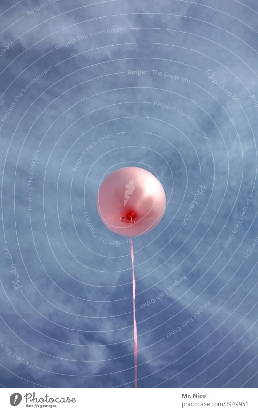 rosa Luftballon Himmel Feste & Feiern leicht Schönes Wetter fliegen Freiheit Schnur frei Schweben Kindergeburtstag Wind Veranstaltung Freude Leichtigkeit