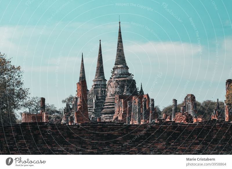 Antike Ruinen im Ayutthaya Historical Park, einer berühmten Touristenattraktion in der alten Stadt Ayutthaya, Provinz Phra Nakhon Si Ayutthaya, Thailand