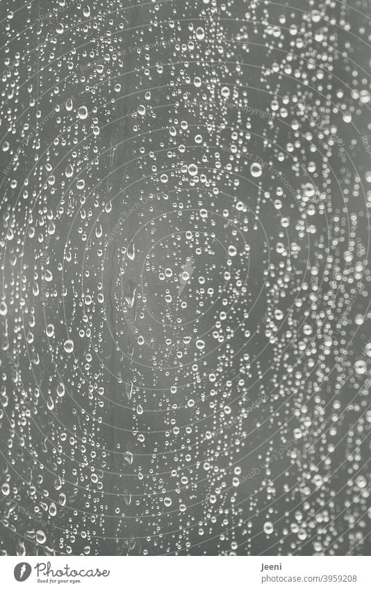 Schietwetter | Regentropfen laufen am Fenster hinunter Tropfen Fensterscheibe Glas Glasscheibe Wassertropfen nass Wetter Herbst schlechtes Wetter tröpfchen