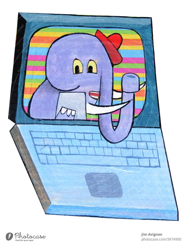 Der Telefant laptop Bildschirm Elefant Hut vorlesen Rüssel