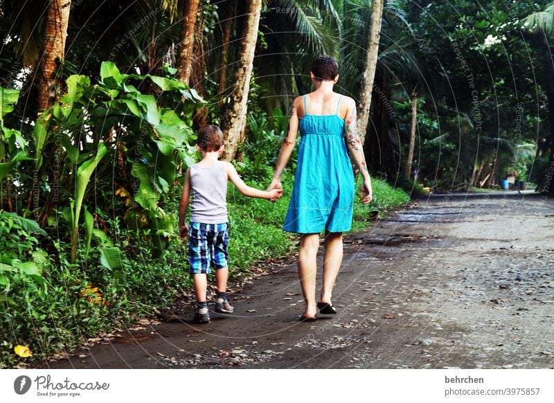 corona thoughts | verlorene zeit Wege & Pfade Urwald Regenwald Palme Kindheit Spaß haben Quatsch machen Spielen Costa Rica Außenaufnahme Junge Natur