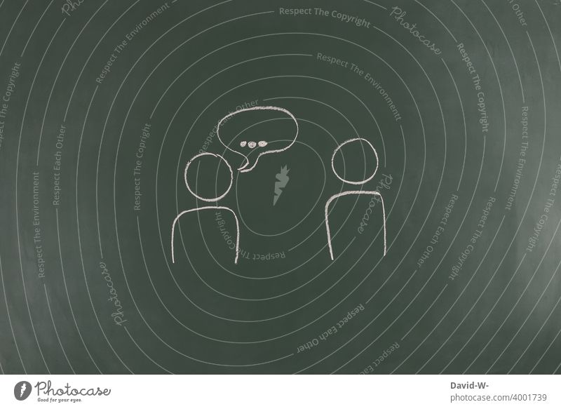 miteinder kommunizieren Kommunizieren menschen reden unterhalten sprechen austauschen soziale Kontakte gespräch strichmännchen Zeichnung Tafel Kreide