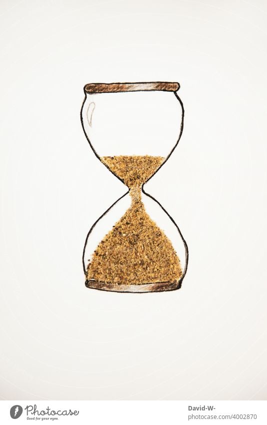 Zeit läuft in einer Sanduhr ab Zeitdruck kreativ ablaufen Eile Hektik Stress Uhr