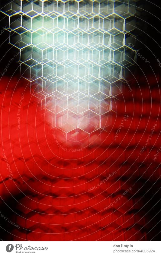 Roborter Fasergewebe Strukturen & Formen Muster Hintergrundbild abstrakt Farbfoto Design Nahaufnahme weiß Menschenleer rot Prisma