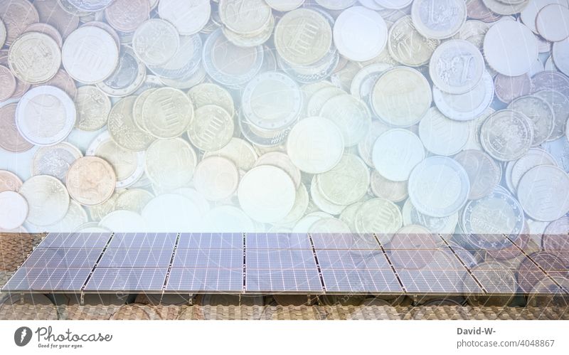 Photovoltaikanlage - Förderung und Zuschüsse / Zukunftsorientiert Erneuerbare Energie energieverbrauch Geld Energieeffizienz Sonnenlicht sparen