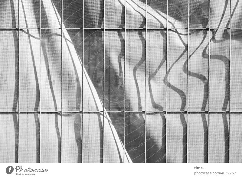 Geschichten vom Zaun (92) zaun bauzaun Baustelle plane bauplane Abdeckung sichtschutz sicherheit metall gitter metallgitter kunststoff sonnig sonnenlicht