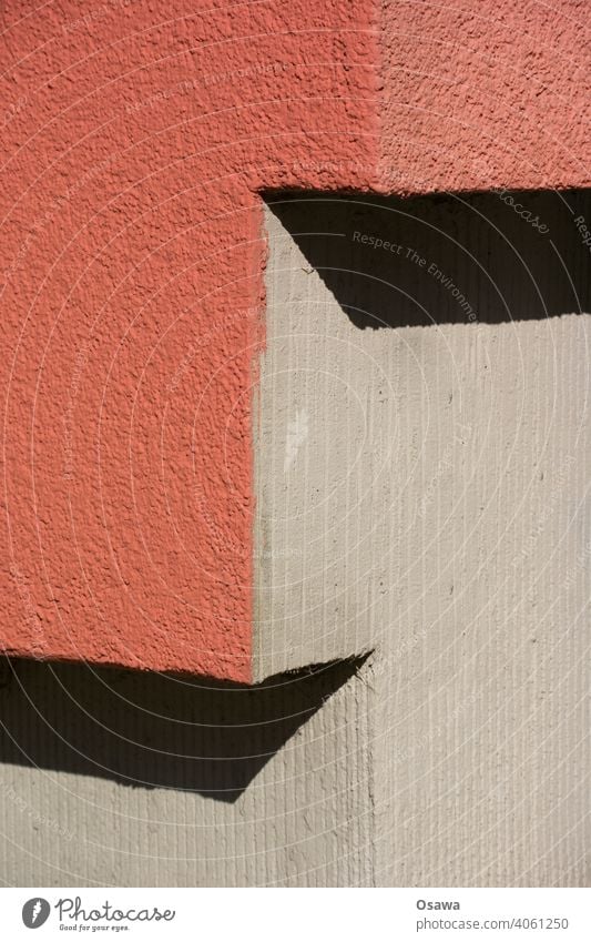 Ecke (eckig) Abstrakt Detail rechtwinklig Putz Fassade Mauer Wand Gebäude Strukturen & Formen abstrakt Farbfoto Haus Außenaufnahme Licht Schatten Schlagschatten