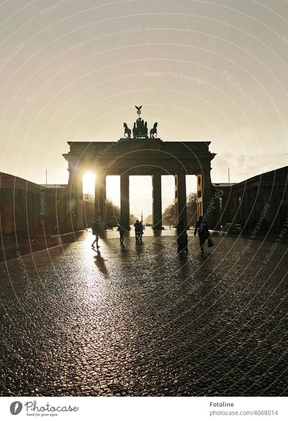 Das Brandenburger Tor nach dem Regen II Berlin Architektur Hauptstadt Deutschland Wahrzeichen Sehenswürdigkeit Außenaufnahme Denkmal Bauwerk Farbfoto