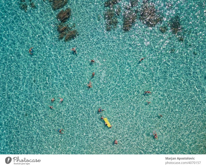 Luftaufnahme von Schwimmern im griechischen Meer Griechenland MEER Sommer Sommerurlaub Tourismus Ferien & Urlaub & Reisen Natur Mittelmeer Strand Erholung