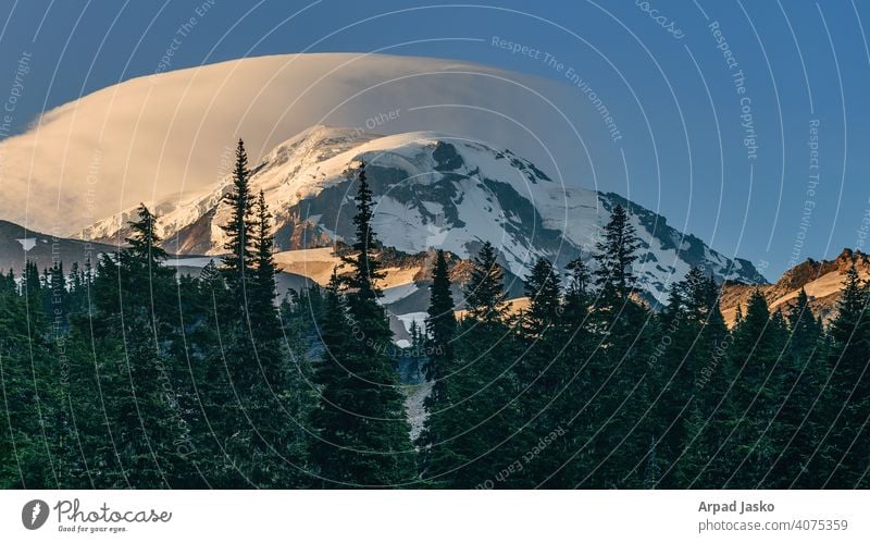 Sonnenschein auf ihrer Majestät Landschaft Landschaften Mount Rainier Berge u. Gebirge Schnee Sonnenaufgang Washington Kaskaden