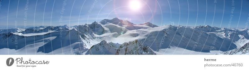 Wildspitze, Snowboarding in Österreich Sonne Winter Schnee Winterurlaub Berge u. Gebirge Skipiste Skigebiet Himmel Horizont Sonnenlicht Schönes Wetter Eis Frost