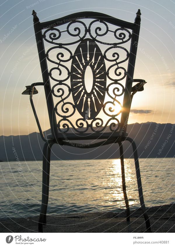 Stuhl im Morgenlicht Sonnenaufgang Meer Gegenlicht Romantik Freizeit & Hobby Kontrast