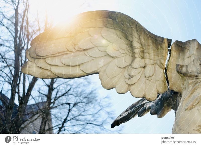 illusion | broken wings Statue Stein Marmor Flügel Engel gebrochen Gegenlicht Sonne Religion & Glaube Kunst Symbole & Metaphern heilig Spiritualität Skulptur