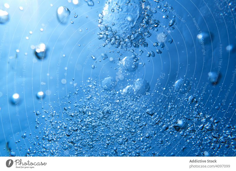 Aufsteigende Luftblasen im Meerwasser Hintergrund Blasen Wasser übersichtlich nach oben unter Wasser Sauberkeit Sauerstoff Air MEER Reinheit atmen sanft
