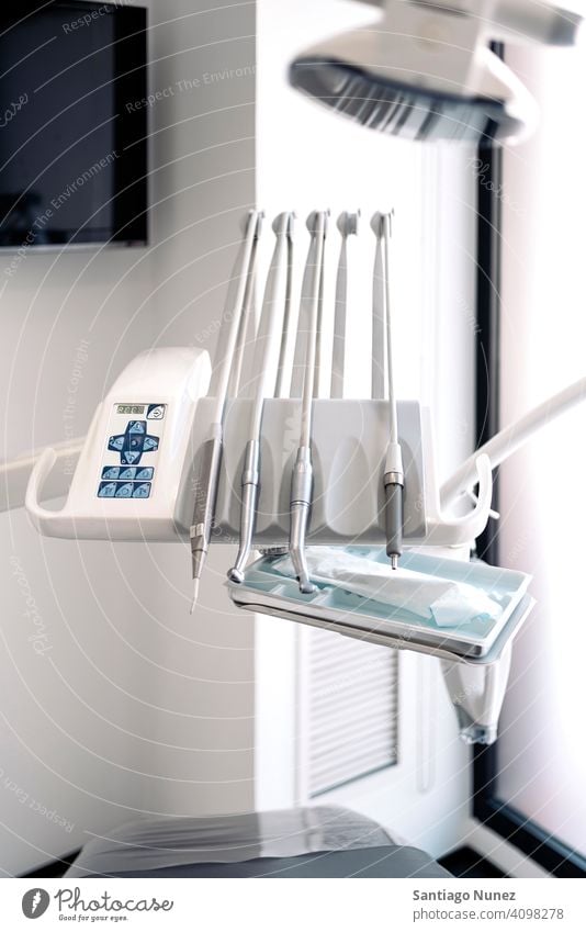 Zahnarzt Ausrüstung Klinik Medizin Zahnmedizin dental Gerät medizinisch Nahaufnahme Pflege Hygiene Gesundheit Werkzeug Gesundheitswesen Technik & Technologie