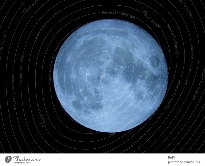 Blue Moon Vollmond Nacht Himmelskörper & Weltall Planet Teleskop Mond