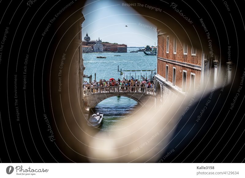 Geheimer Blick auf Venedig geheim Brücke Menschenmenge Meer Dogenpalast Urlaub Italien Sehenswürdigkeit Städtereise Ferien & Urlaub & Reisen Tourismus Altstadt