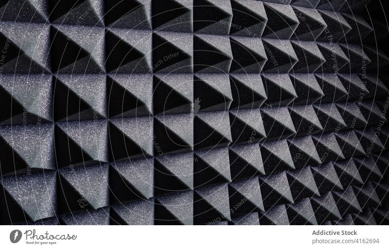 Strukturierter Hintergrund aus schalldämpfendem Schaumstoff Klang Beweis schäumen Muster Textur Geometrie dreidimensional Form weich Aufzeichnen Atelier Wand