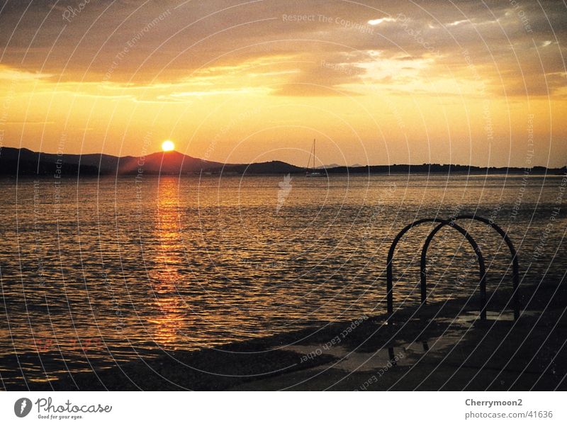 Romantik Sonnenuntergang Ferien & Urlaub & Reisen Kroatien Abenddämmerung Wasser Himmel Natur