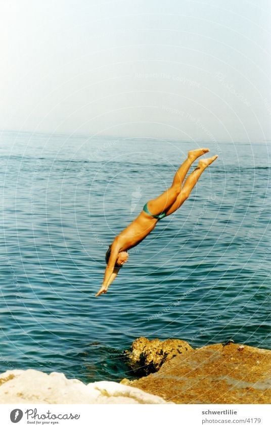 Kopfsprung springen Meer Mensch Wasser
