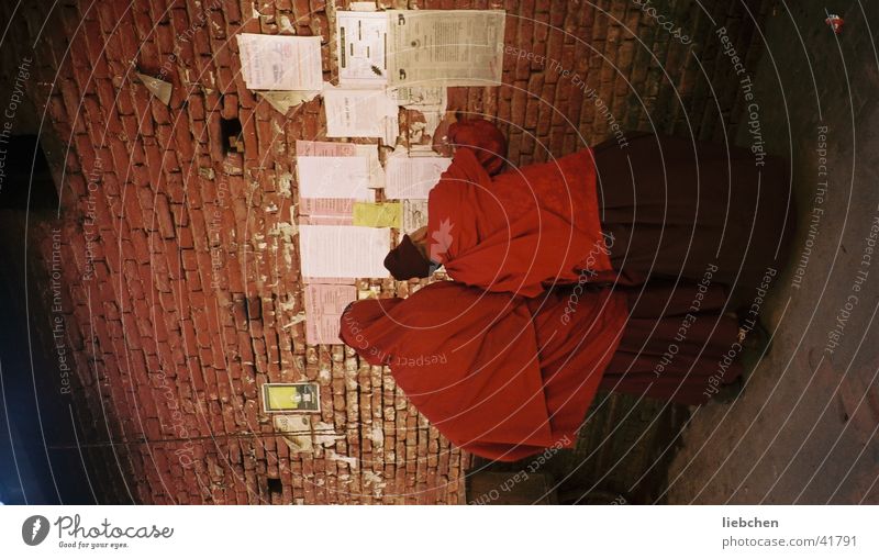 Mönche Religion & Glaube Plakat Nepal Wand Mauer Mensch