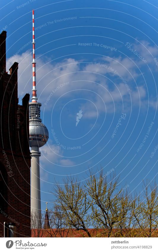 Fernsehturm hinter dem Märkischen Museum alex alexanderplatz architektur berlin büro city deutschland dämmerung fernsehturm froschperspektive funk- und ukw-turm