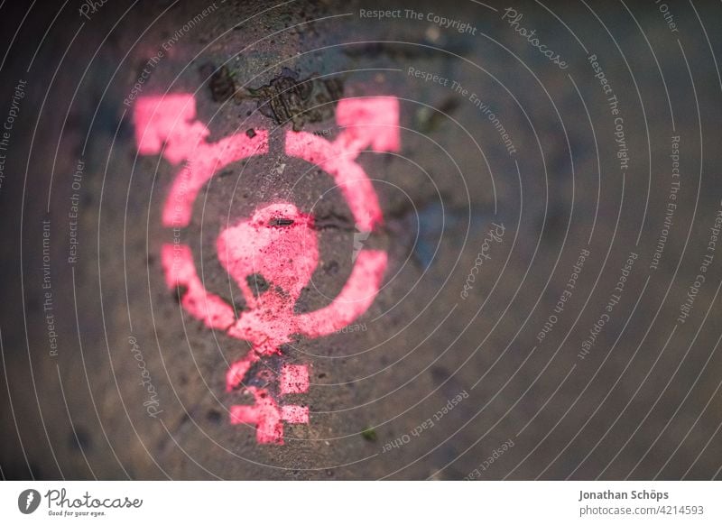 Gender Gleichheit Symbol Graffiti rot Geschlechter Genderdebatte transsexualität Gleichstellung Sexualität Gesellschaft (Soziologie) Gesellschaftssystem