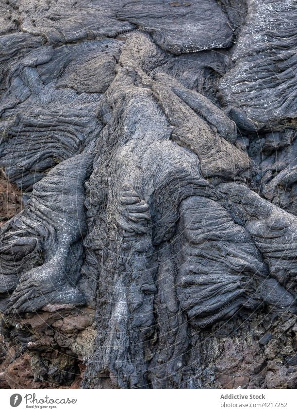 Nahaufnahme von erstarrtem Magma des Vulkans Fagradalsfjall in Island fagradalsfjall verfestigt Lava Rauch Berge u. Gebirge heiß Natur vulkanisch Eruption