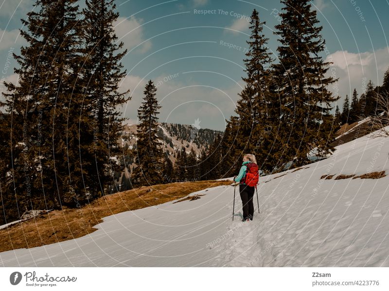 Wanderin am Soinsee in Oberbayern alpenvorland naturverbundenheit outdoor wandern Berge u. Gebirge Farbfoto warme farben Landschaft Alpen Freizeit & Hobby