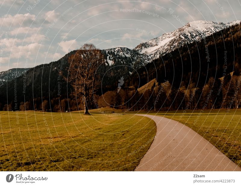 Berglandschaft Oberbayern | Bayrischzell alpenvorland naturverbundenheit outdoor soinsee wandern bayerischzell oberbayern berge frühling wiese grün weg