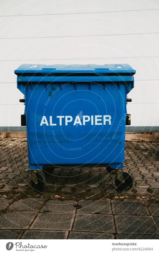 Altpapier Container altpapiercontainer Recycling Recyclingcontainer Abfall abfallentsorgung abfallbehälter Abfallprodukt abfallwirtschaft Papier