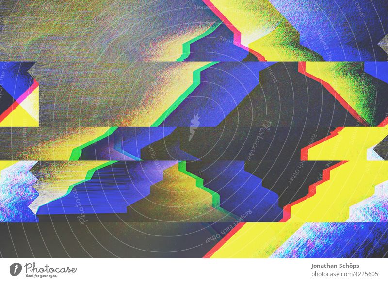geometrische Formen mit Glitch Effekt Menschenleer Farbfoto glitch effect Anaglyph fehler bunt hintergrund digital muster panne pixelkunst signale elektronisch