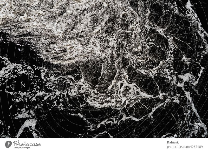 Flusswasser Hintergrund mit Strudeln und Wellen, Ansicht von oben abstrakt Textur Muster fließen Wasser MEER winken Wind Antenne aqua tief schäumen Unwetter