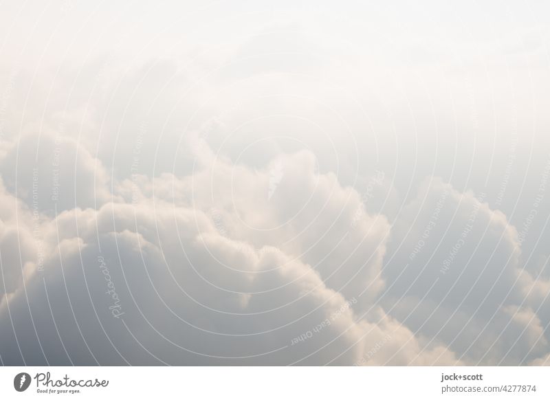 leicht und völlig losgelöst über den Wolken Klima Hintergrundbild luftig Hintergrund neutral Luftaufnahme Wolkenfeld Natur Wolkenformation Troposphäre abstrakt