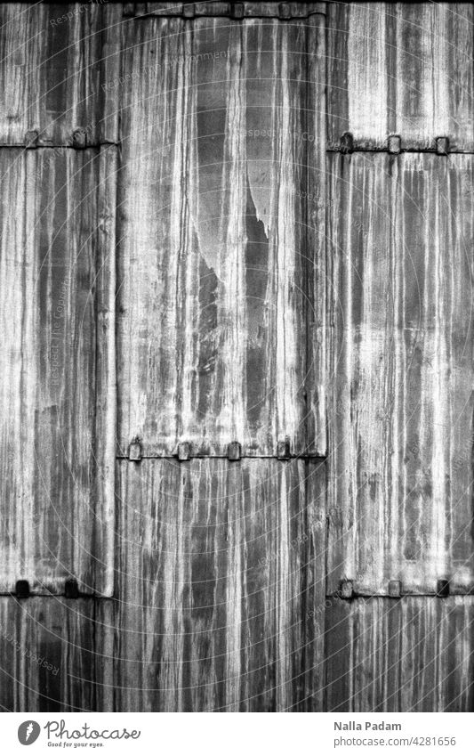 Bleierne Außenhaut eines Theaters analog Analogfoto sw Schwarzweißfoto schwarzweiß Fassade Architektur Linie Streifen Platten Haut Außenaufnahme Wand