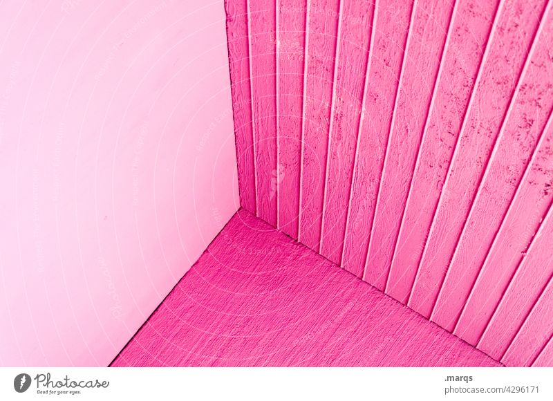Betonecke pink minimalistisch Ecke einfach abstrakt Geometrie Strukturen & Formen Wand Farbe Grafik u. Illustration Betonwand eckig Design