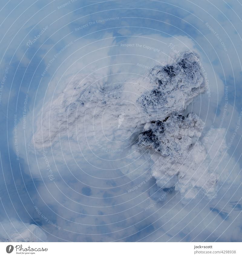 Kieselsäure erzeugt die blaue Farbe Natur isländisch Geologie natürlich Wasser Gestein Detailaufnahme Oberflächenstruktur Hintergrund Hintergrund neutral